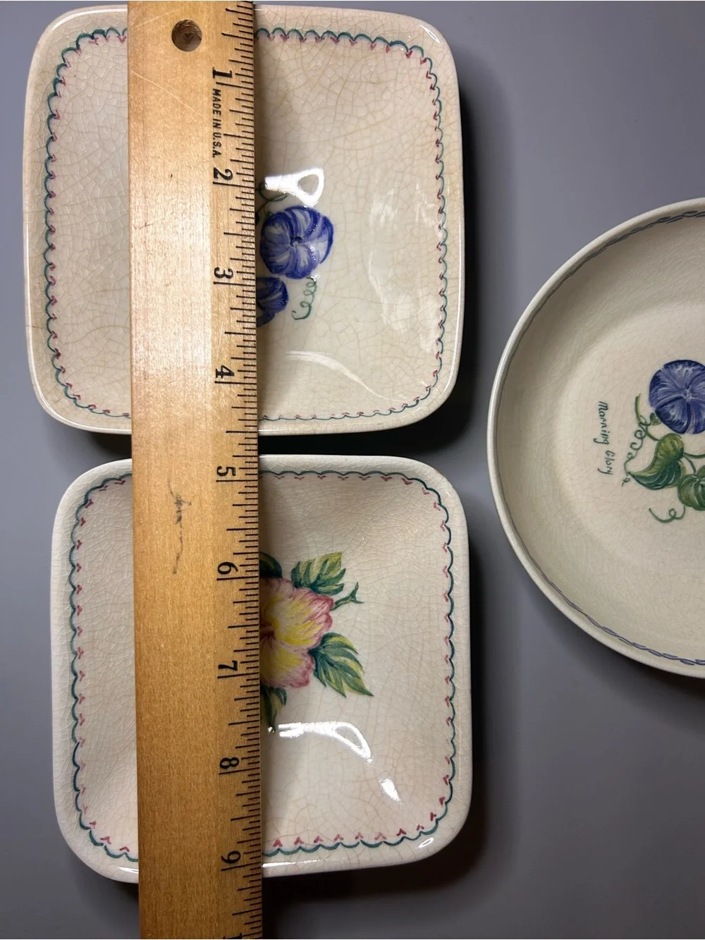 Lot Of 3 Marlborough Floral Dishes Vintage Rustic‎ Cottagecore Trinket Ceramic